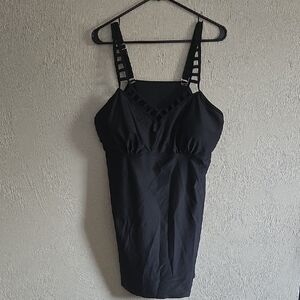 Women's Plus Size Lattice V-Neck Swim top